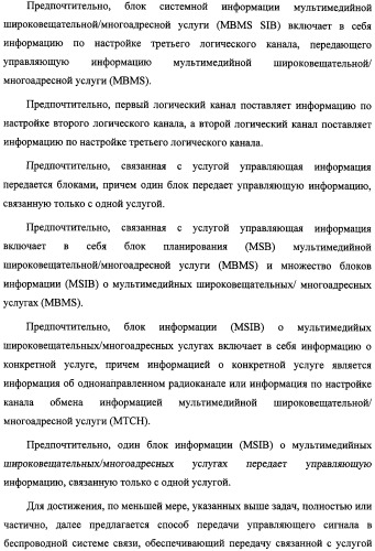 Способ передачи управляющего сигнала для данных мультимедийных широковещательных/многоадресных услуг (mbms) в системе беспроводной подвижной связи (патент 2307467)