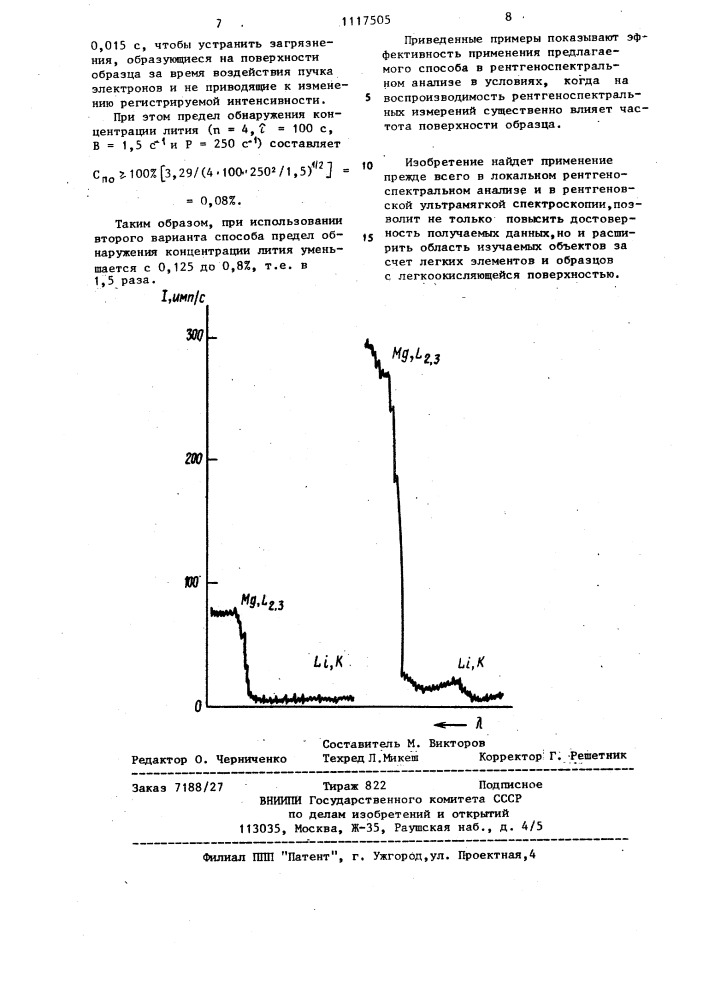 Способ рентгеноспектрального анализа (его варианты) (патент 1117505)
