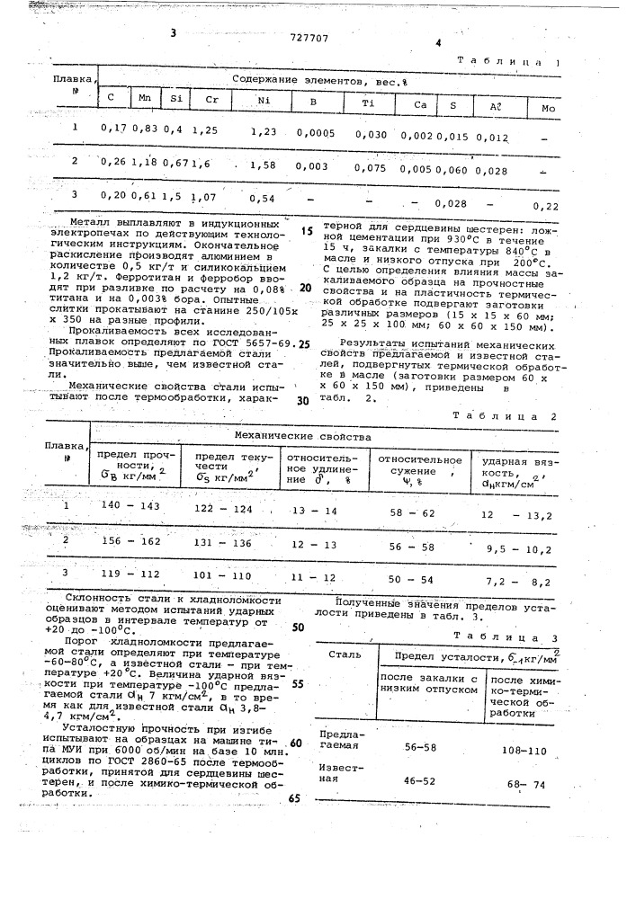 Сталь (патент 727707)