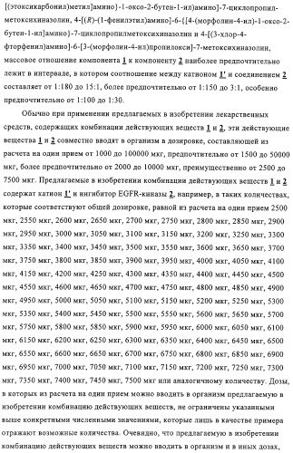 Новые лекарственные композиции на основе новых антихолинергических средств и ингибиторов egfr-киназы (патент 2317828)