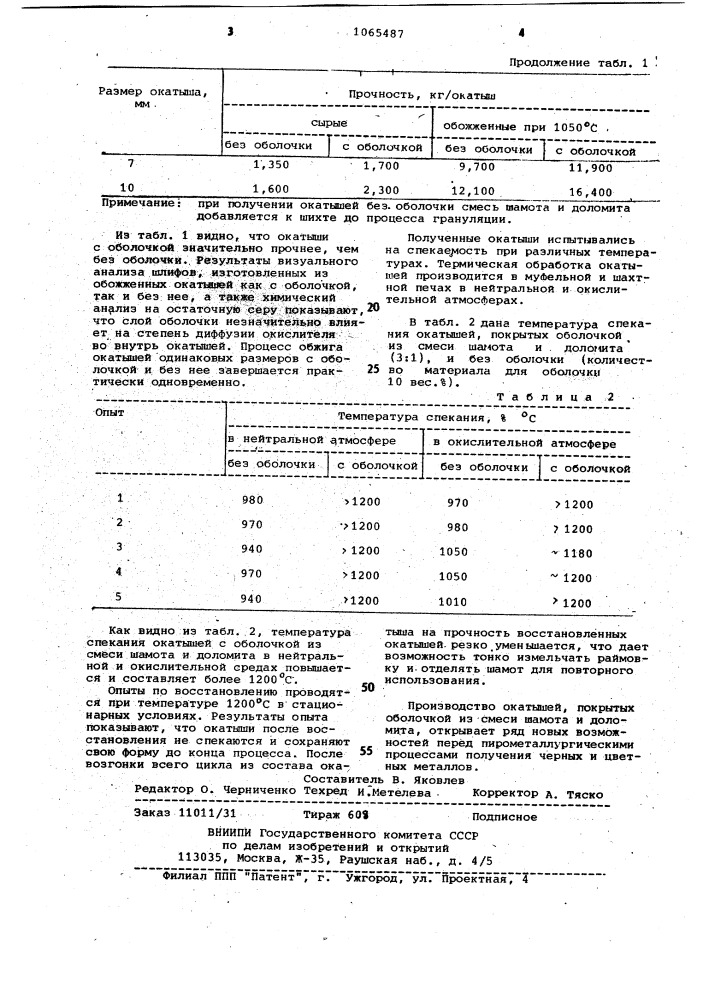 Смесь для нанесения покрытий на окатыши (патент 1065487)