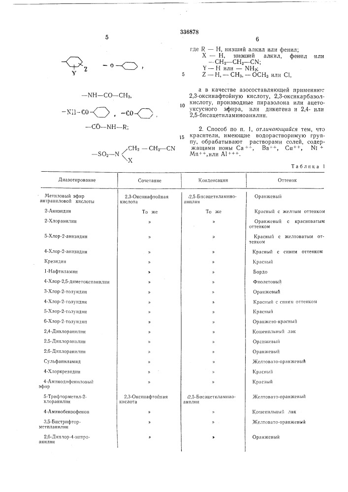 Способ получения азопигментов (патент 336878)