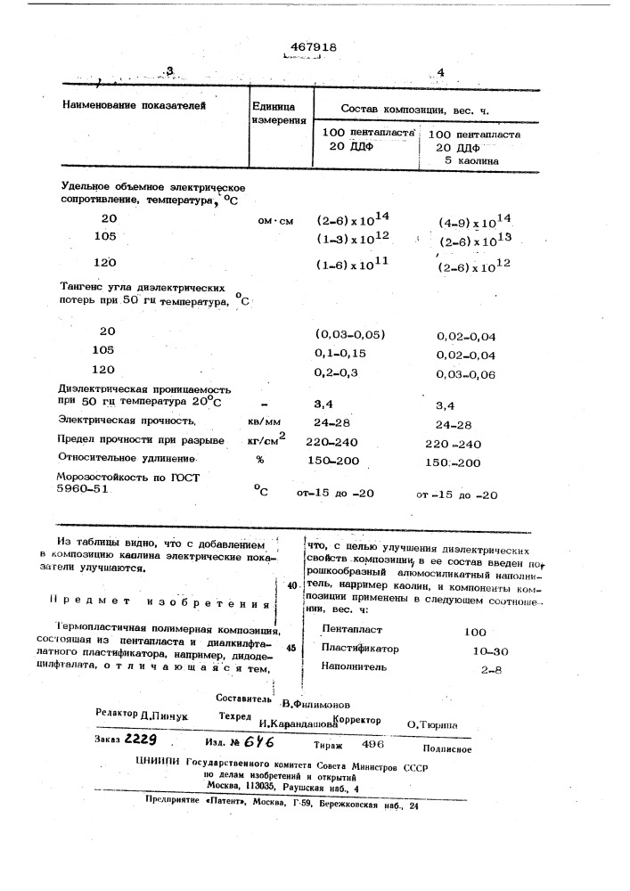 Термопластичная полимерная композиция (патент 467918)