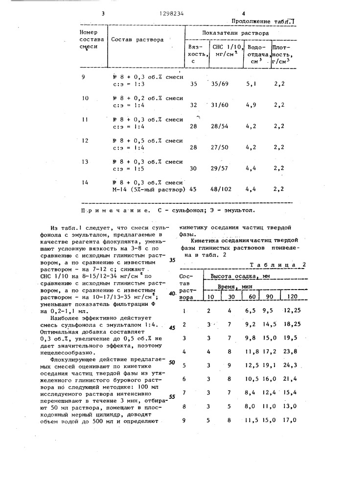 Способ очистки глинистого бурового раствора (патент 1298234)