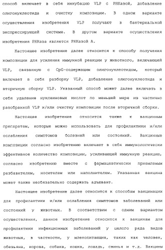 Композиции, содержащие cpg-олигонуклеотиды и вирусоподобные частицы, для применения в качестве адъювантов (патент 2322257)