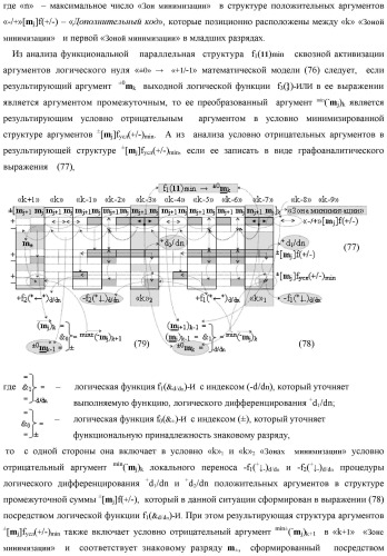 Способ сквозной активизации f1( 11)min → ±0mk неактивных аргументов "±0" → "+1/-1" аналоговых сигналов в "зонах минимизации" структуры "-/+" [mj]f(+/-) - "дополнительный код" в соответствии с арифметической аксиомой троичной системы счисления f(+1,0,-1) при формировании аргументов аналоговых сигналов в позиционно-знаковой условно минимизированной ее структуре ±[mj]fусл(+/-)min (варианты русской логики) (патент 2507682)