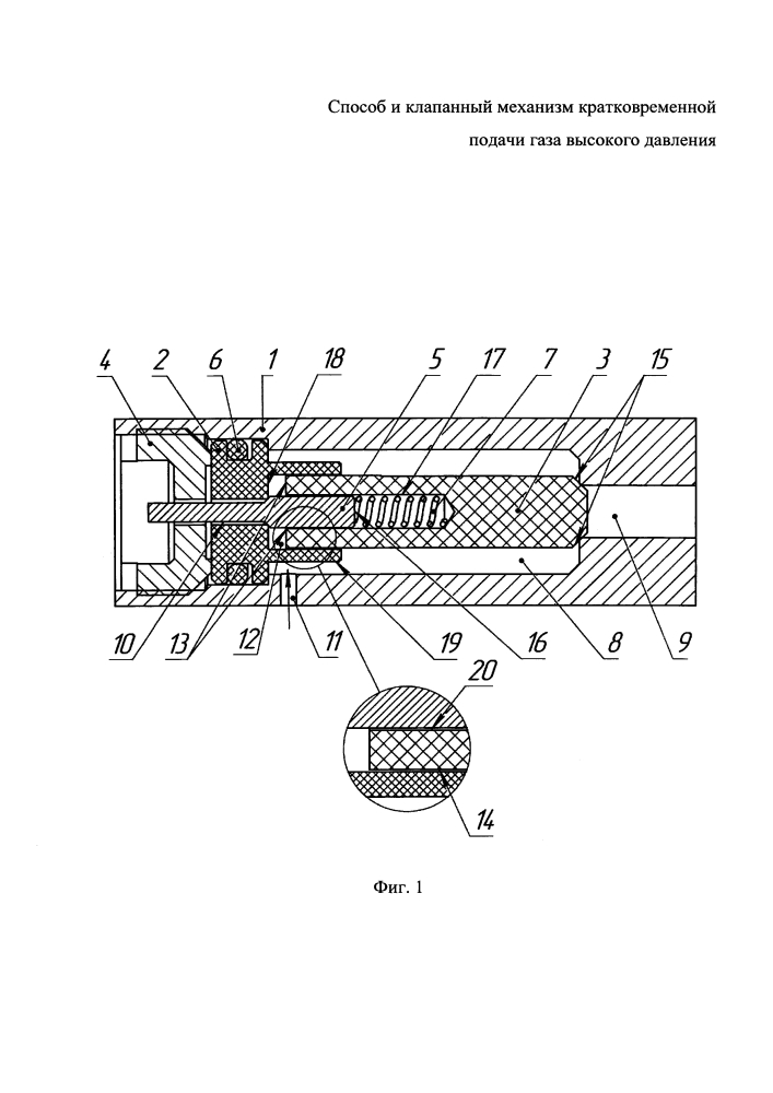 Способ и клапанный механизм кратковременной подачи газа высокого давления (патент 2646967)