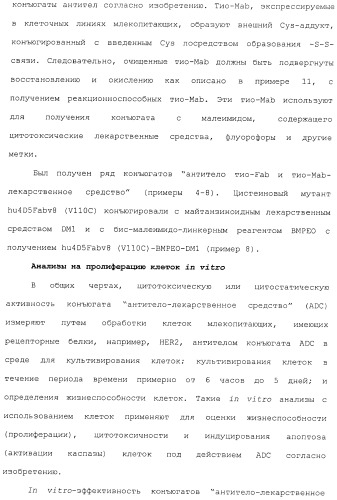 Антитела, сконструированные на основе цистеинов, и их конъюгаты (патент 2412947)