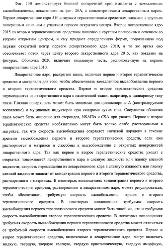 Лекарственные ядра для замедленного высвобождения терапевтических средств (патент 2478366)