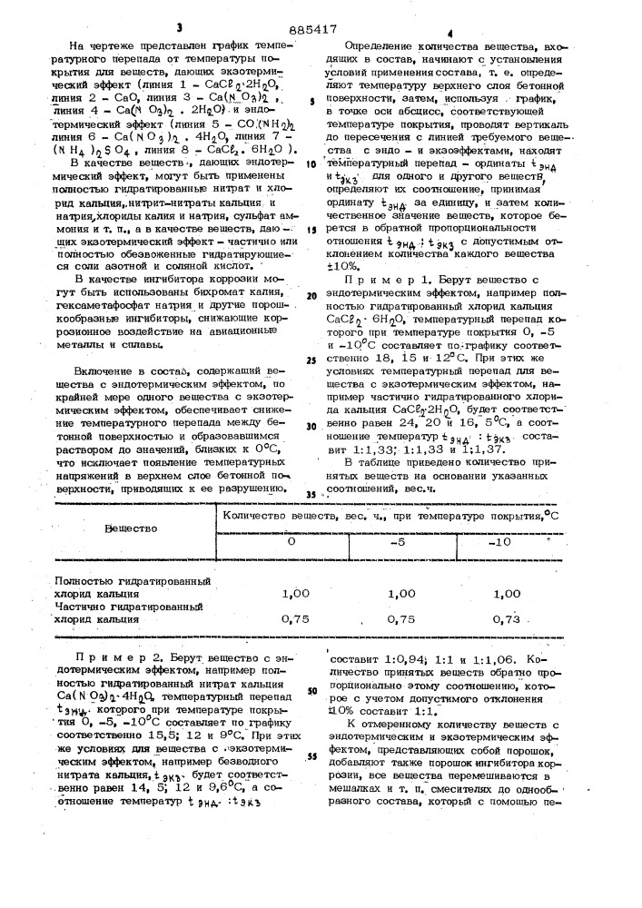 Состав для удаления льда с поверхности дорожного покрытия (патент 885417)