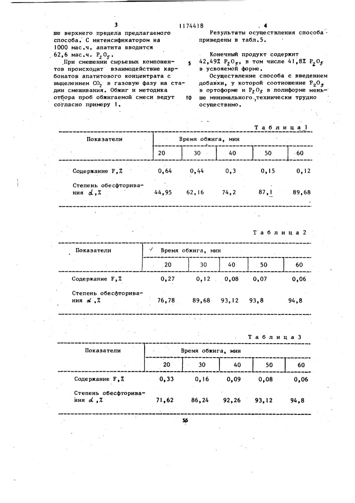 Способ обесфторивания фосфатного сырья (патент 1174418)