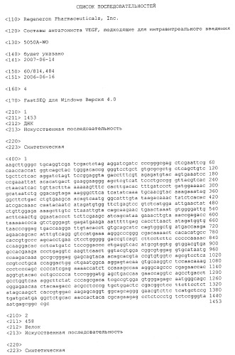 Составы антагониста vegf, подходящие для интравитреального введения (патент 2432155)