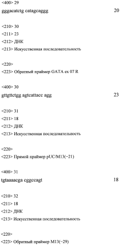 Набор синтетических олигонуклеотидов для определения нуклеотидной последовательности кодирующей части генов nkx2.5, cfc1, gata4 и выявления мутаций, ассоциированных с орфанной моногенной патологией, лежащей в основе семейных форм врожденных пороков сердца (патент 2554056)