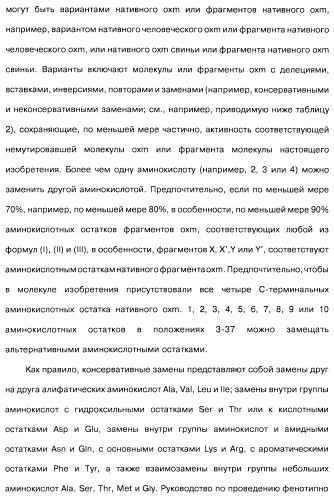 Соединения оксинтомодулина (варианты), фармацевтическая композиция на их основе, способы лечения и профилактики ожирения и сопутствующих заболеваний (варианты) и лекарственное средство (варианты) (патент 2485135)