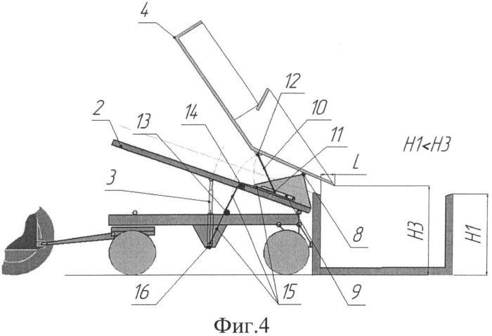 Самосвальное шасси со сменным кузовом для перегрузки зерна (патент 2540688)