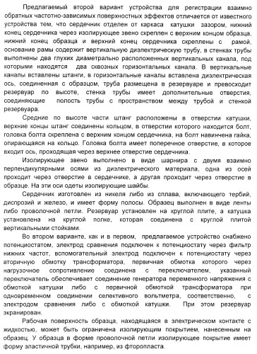 Устройство для регистрации взаимно-обратных частотно-зависимых поверхностных эффектов (варианты) (патент 2406994)