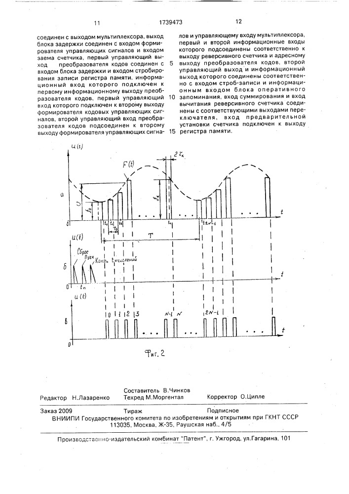 Генератор сетки амплитудно-модулированных сигналов (патент 1739473)