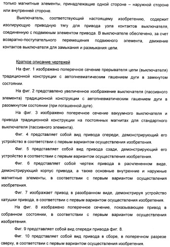 Электромагнитный привод и прерыватель цепи, снабженный этим приводом (патент 2388096)