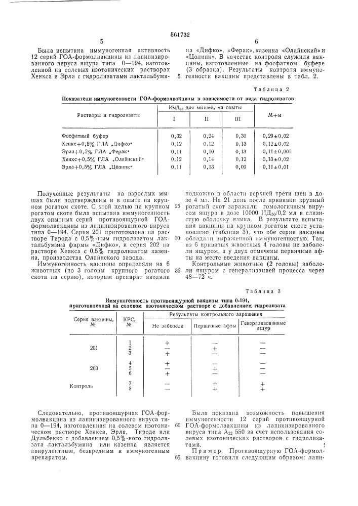 Способ получения противоящурной гоа2 формолвакцины из лапинизированного вируса (патент 561732)