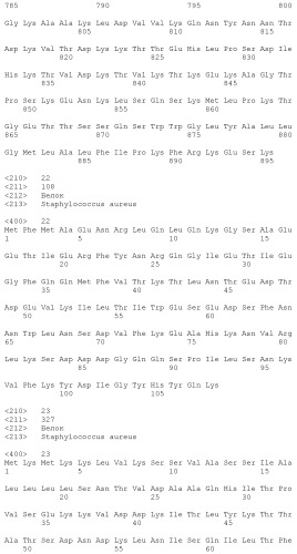 Композиции для иммунизации против staphylococcus aureus (патент 2508126)