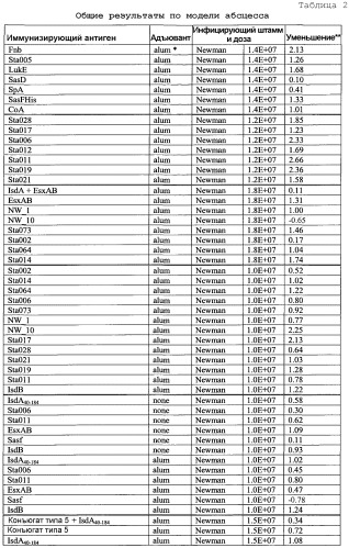 Композиции для иммунизации против staphylococcus aureus (патент 2508126)