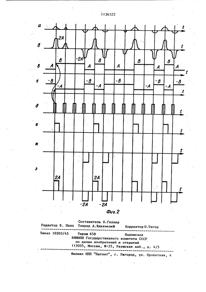 Регенератор биполярных импульсов (патент 1136322)