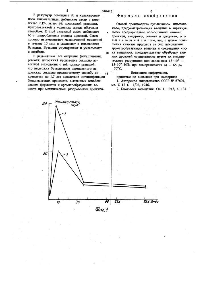 Способ производства бутылочногошампанского (патент 848475)