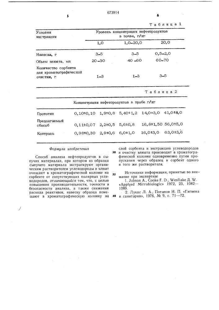 Способ анализа нефтепродуктов в сыпучих материалах (патент 673914)