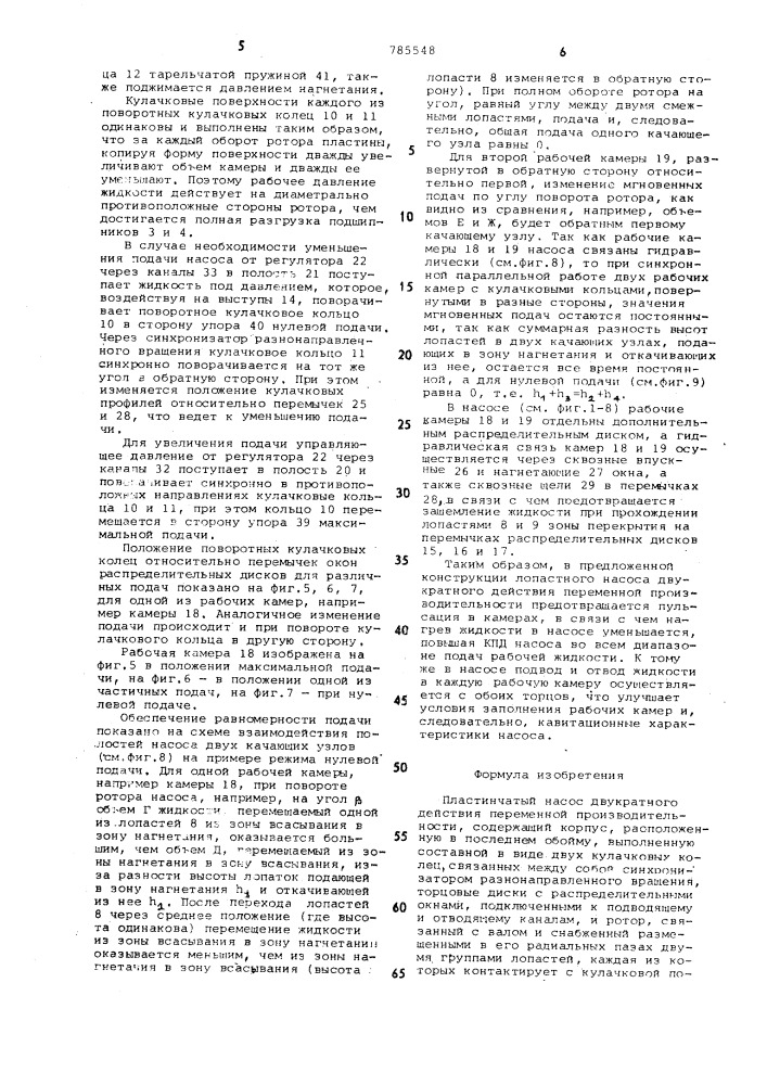 Пластинчатый насос (патент 785548)