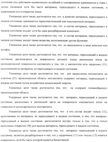 Имплантаты для создания соединений с тканями, в частности со скелетом, а также устройство и способ имплантации (патент 2314768)