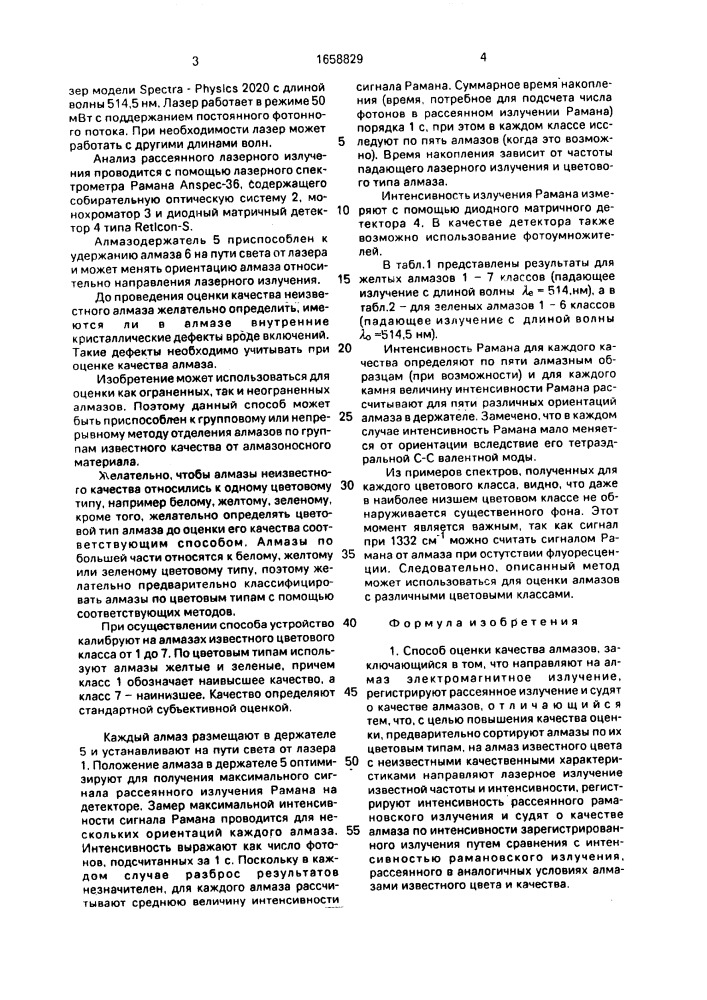 Способ оценки качества алмазов (патент 1658829)