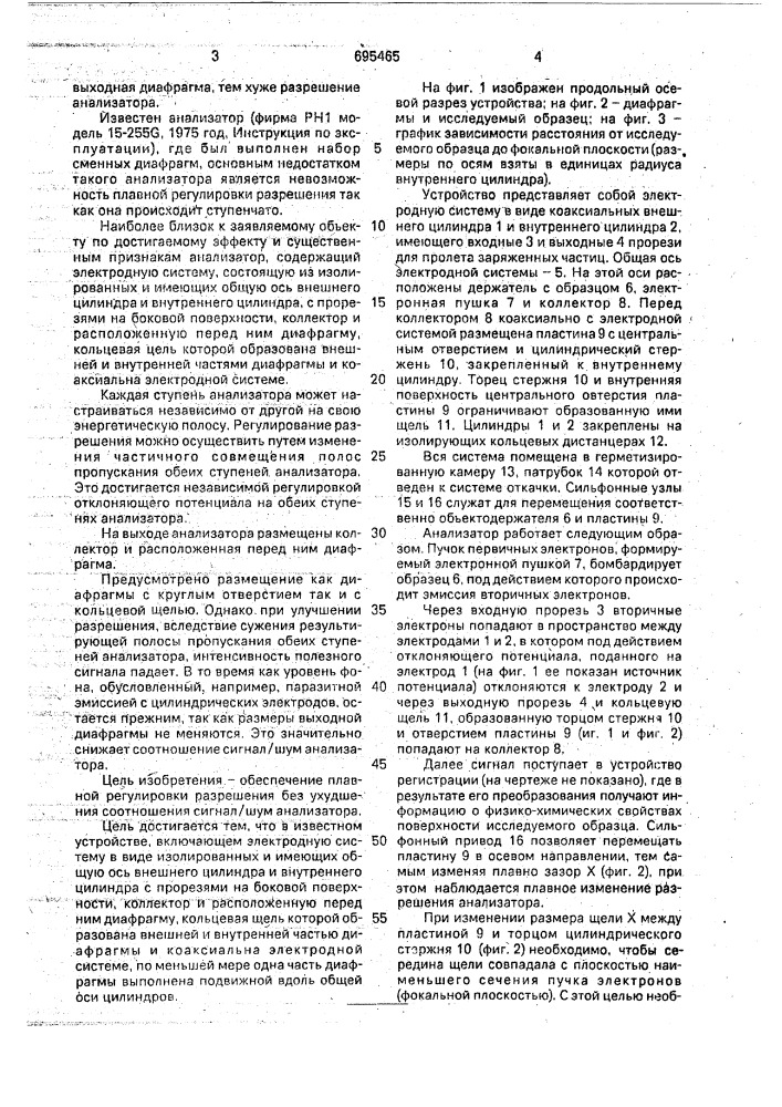 Анализатор энергий заряженных частиц (патент 695465)