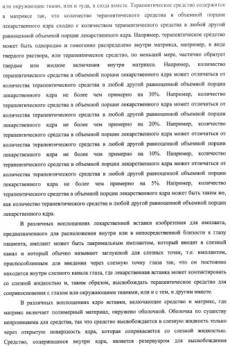 Лекарственные ядра для замедленного высвобождения терапевтических средств (патент 2478366)