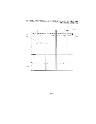Грунтовая плотина на многолетнемерзлом основании и способ ее создания (патент 2592113)