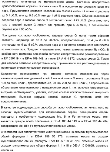 Способ длительного проведения гетерогенно катализированного частичного окисления в газовой фазе пропена в акриловую кислоту (патент 2374218)