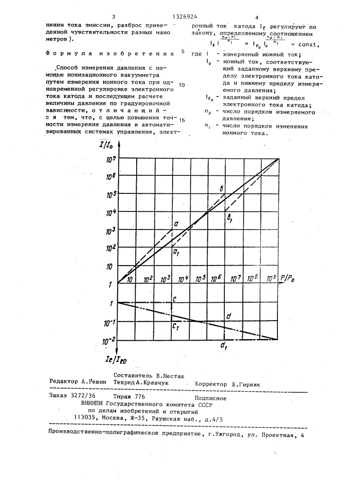 Способ измерения давления (патент 1326924)