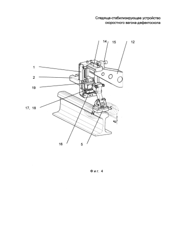 Следяще-стабилизирующее устройство скоростного вагона-дефектоскопа (патент 2581343)