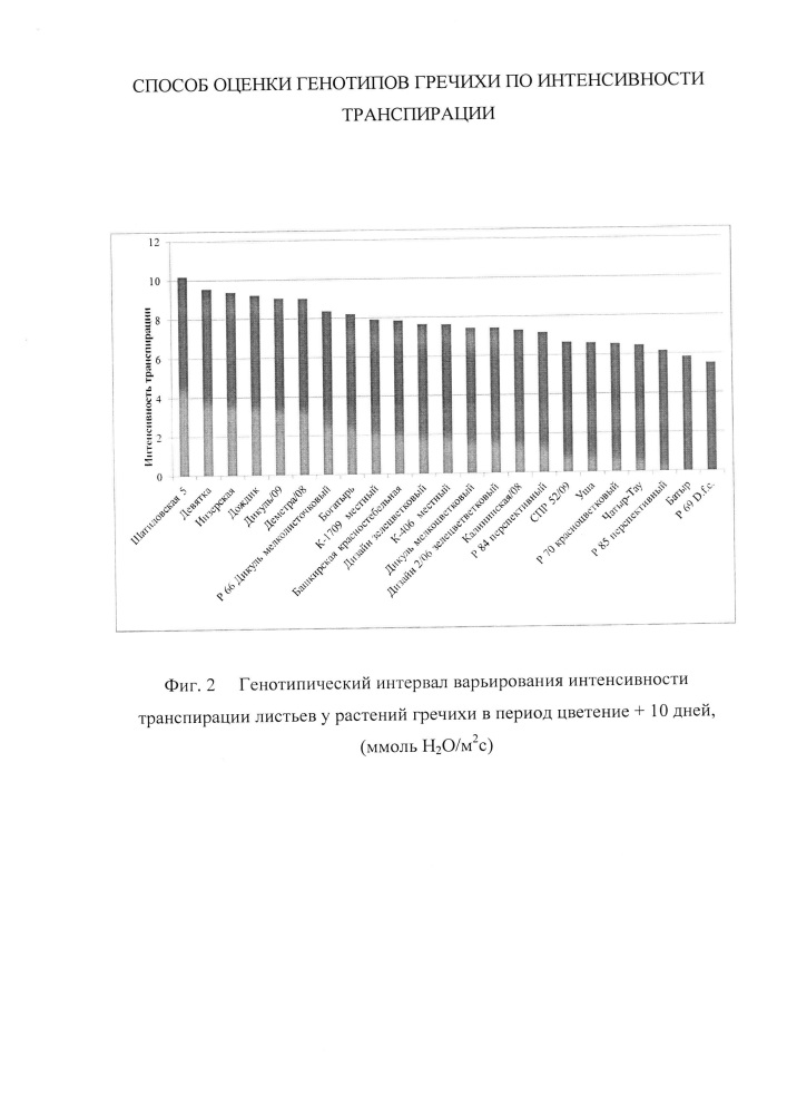 Способ оценки генотипов гречихи по интенсивности транспирации (патент 2618836)