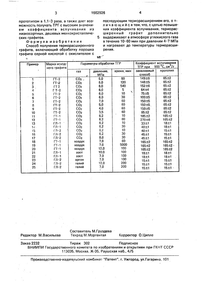 Способ получения терморасширенного графита (патент 1662926)