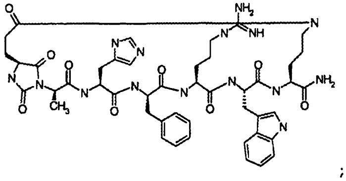 Лиганды меланокортиновых рецепторов, модифицированные гидантоином (патент 2450017)