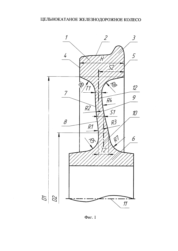Цельнокатаное железнодорожное колесо (патент 2628025)