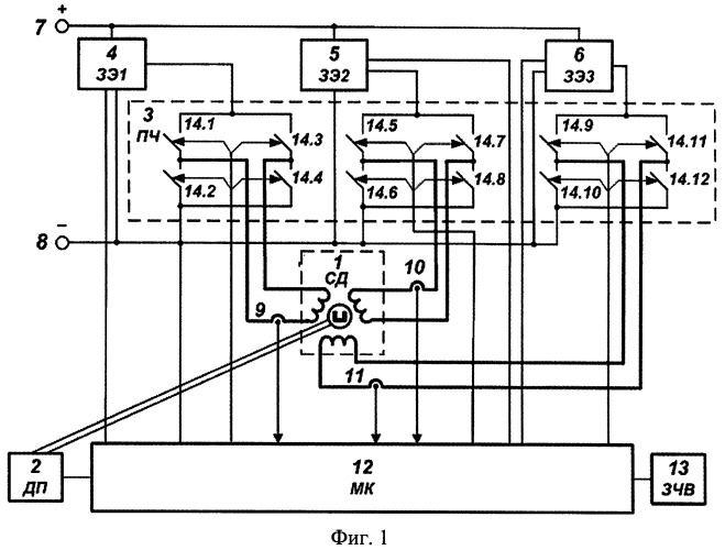 Вентильный электропривод с обеспечением свойства живучести (патент 2447561)