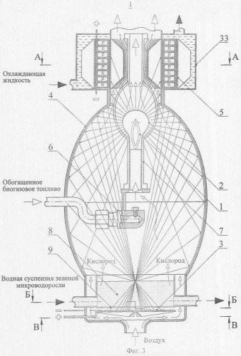 Способ биотермофотоэлектрокаталитического преобразования энергии, выделяемой при сгорании обогащенного биогазового топлива, и устройство для его осуществления (патент 2344344)