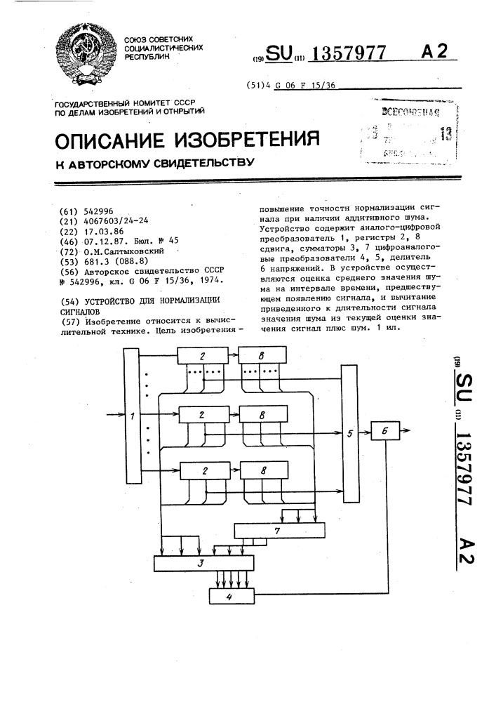 Схема нормализации сигнала