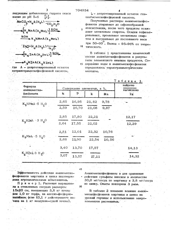 Удобрение с микроэлементами (патент 704934)