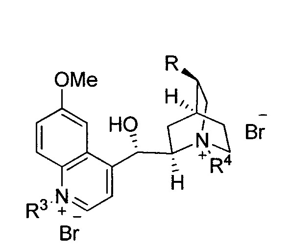 Бисчетвертичные соли алкалоида хинного дерева в качестве асимметрических межфазных катализаторов (патент 2667909)