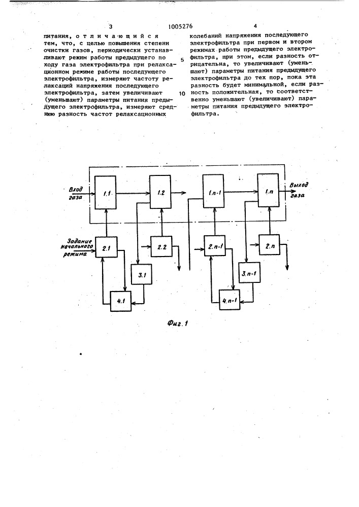 Способ управления коронным разрядом в многопольных и многоступенчатых электрофильтрах (патент 1005276)