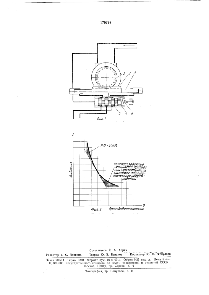 Автоматический регулятор производительностинасосов (патент 170298)