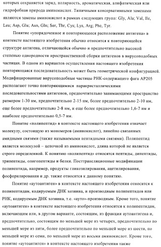 Вирусоподобные частицы, включающие гибридный белок белка оболочки бактериофага ар205 и антигенного полипептида (патент 2409667)