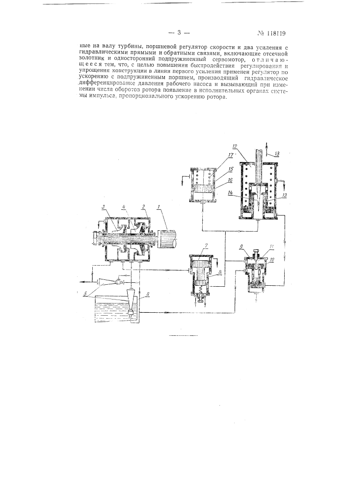 Устройство для гидродинамического регулирования паровых турбин (патент 118119)